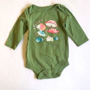 george fairy toadstool graphic long sleeve bodysuit diaper shirt 3-6 months baby